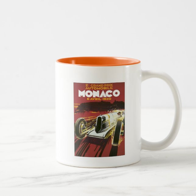 Vintage Grand Prix Monaco Two-Tone Coffee Mug (Right)