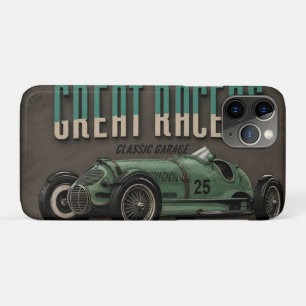 Vintage Grand Prix Racing Classic Race Car Garage iPhone 11 Pro Case