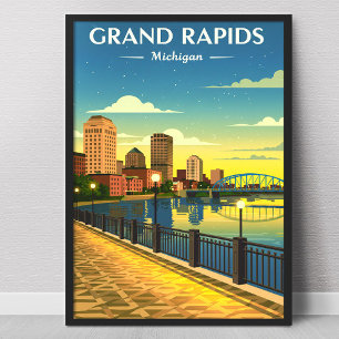 Vintage Grand Rapids Michigan Poster
