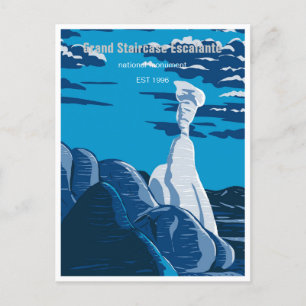 vintage grand staircase escalante national monumen postcard
