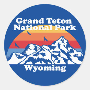 Vintage Grand Teton National Park Classic Round Sticker