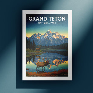 Vintage Grand Teton National Park Postcard