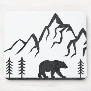 Vintage Grand Teton National Park Wyoming Mountain Mouse Mat