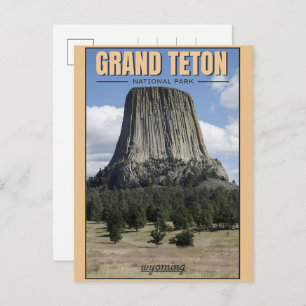 vintage Grand Teton National Park Wyoming Retro Holiday Postcard