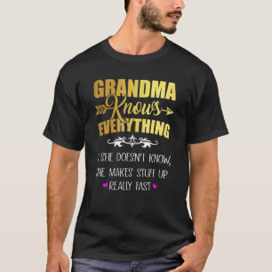 Vintage Grandma Knows Everything  On Mother's Day T-Shirt