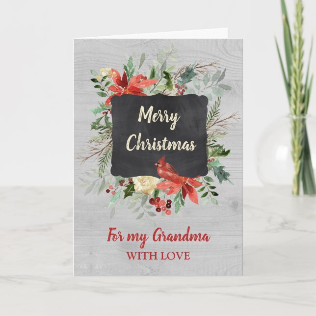 Vintage Grandma Merry Christmas Card (Front)