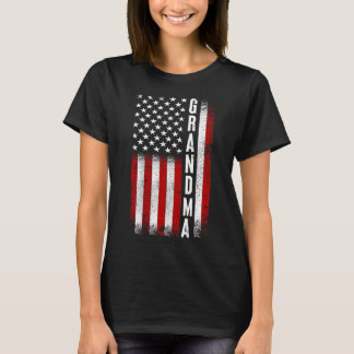 Vintage Grandma Patriotic American USA Flag  T-Shirt