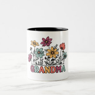 Vintage Grandma/Wildflowers Two-Tone Coffee Mug