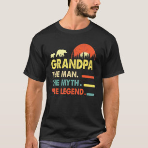 Vintage Grandpa Man Myth Legend Daddy Grandpa Idea T-Shirt