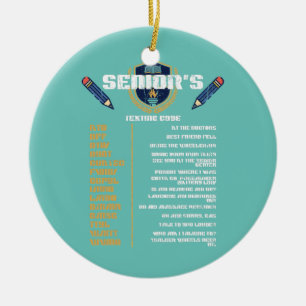 Vintage Grandpa Senior Texting Code Funny Elderly Ceramic Tree Decoration