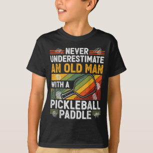 Vintage grandpa underestimate an old man with a T-Shirt