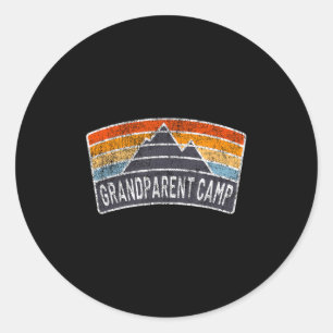 Vintage Grandparent Camp Rainbow Camping Mountain Classic Round Sticker