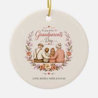 Vintage Grandparents Day Ceramic Tree Decoration
