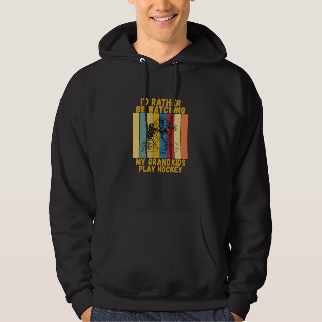 Vintage Grandparents Rather Watch Grandkids Hockey Hoodie (Front)