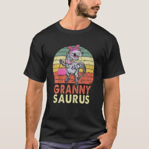 Vintage Grannysaurus Pink Dinosaur Granny Family M T-Shirt