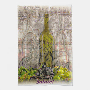 Vintage Grape Digital Art Kitchen Towel