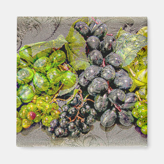 Vintage Grape Digital Art Magnet