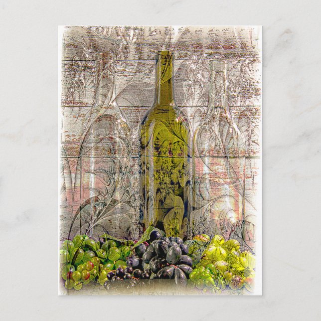 Vintage Grape Digital Art Postcard (Front)