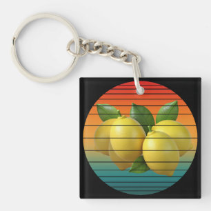 Vintage grape fruits food heathy vegan key ring