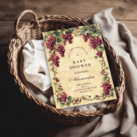 Vintage Grape Vineyard Botanical Baby Shower