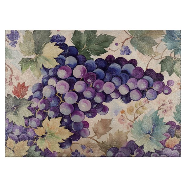 Vintage Grapes Cutting Board (Front)