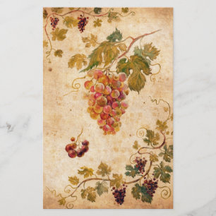 Vintage Grapes Illustration Rustic Wine Art Flyer