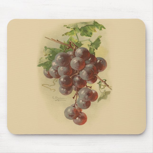 Vintage grapes mouse mat (Front)