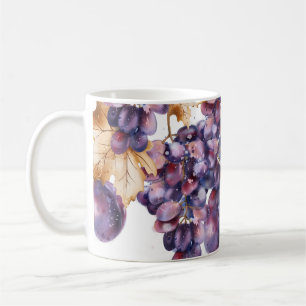 Vintage Grapes Watercolor Autumn Card Coffee Mug