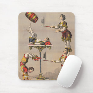 Vintage Graphic Print Of An Acrobatic Act. Mouse Mat