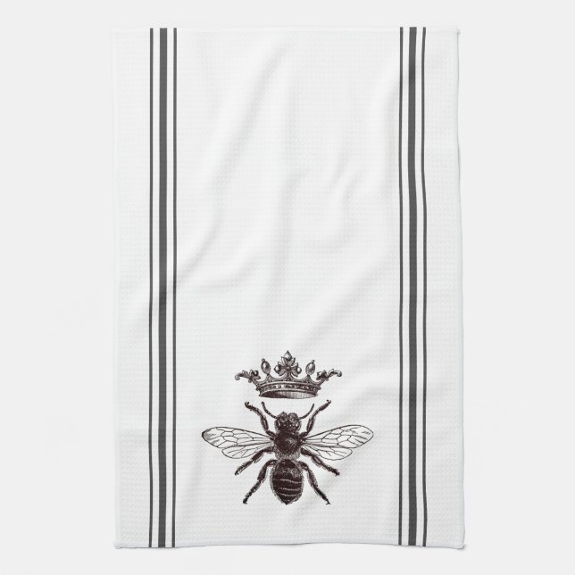 Vintage Graphic Queen Bee Tea Towel (Vertical)