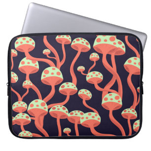 Vintage Graphics Mushrooms Seamless Pattern Laptop Sleeve