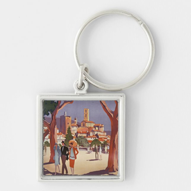 Vintage Grasse Summer Art Key Ring (Front)