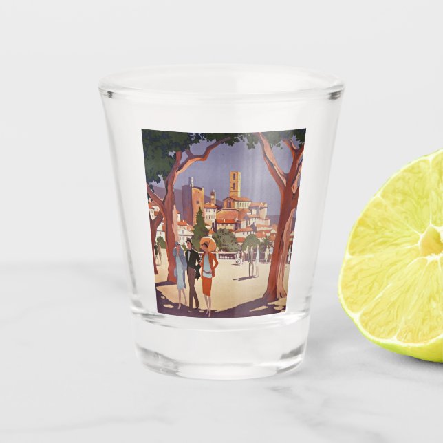 Vintage Grasse Summer Art Shot Glass (Front)