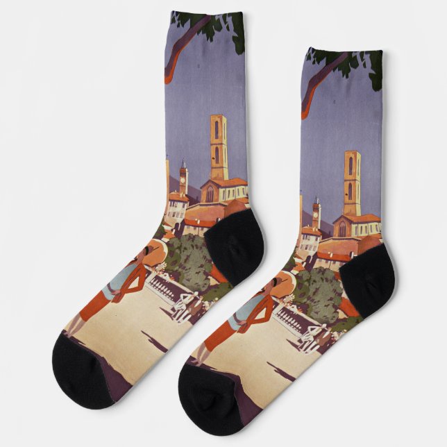 Vintage Grasse Summer Art Socks (Left)