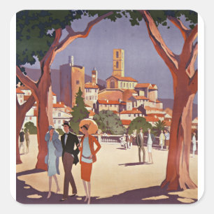 Vintage Grasse Summer Art Square Sticker