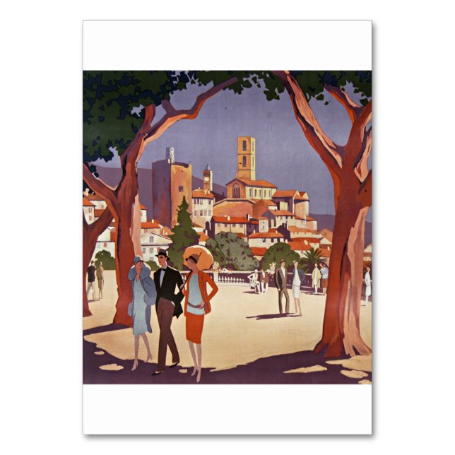 Vintage Grasse Summer Art Table Number (Front)