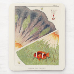 Vintage Great Barrier Reef of Australia Anemones Mouse Mat