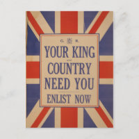 Vintage Great Britain Flag Postcard