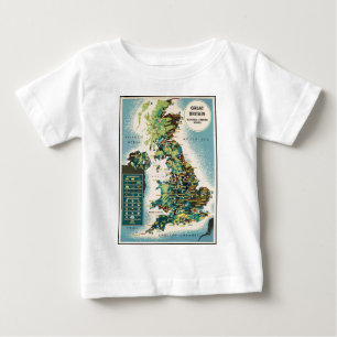 Vintage Great Britain Resources Map Baby T-Shirt
