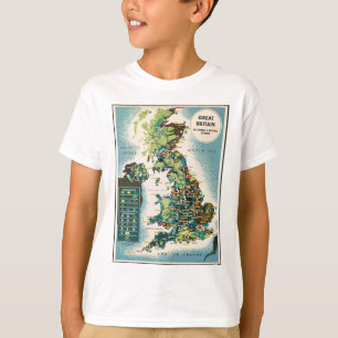 Vintage Great Britain Resources Map T-Shirt