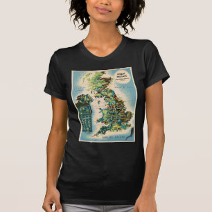 Vintage Great Britain Resources Map T-Shirt