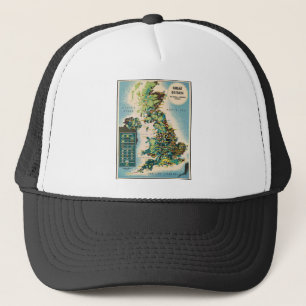 Vintage Great Britain Resources Map Trucker Hat