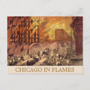 Vintage Great Chicago Illinois Fire Postcard