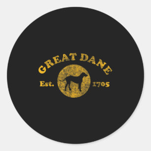 Vintage Great Dane Est. 1705 Gift For Great Dane Classic Round Sticker