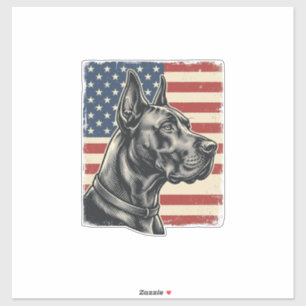 Vintage Great Dane Patriotic Flag Vector Design_1