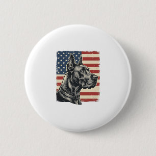 Vintage Great Dane Patriotic Flag Vector Design_1 6 Cm Round Badge