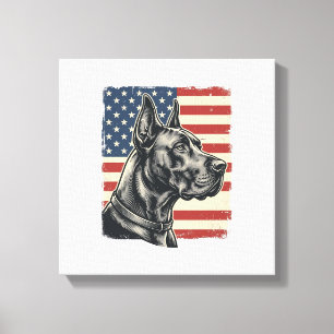 Vintage Great Dane Patriotic Flag Vector Design_1 Canvas Print