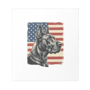 Vintage Great Dane Patriotic Flag Vector Design_1 Notepad