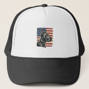 Vintage Great Dane Patriotic Flag Vector Design_1 Trucker Hat