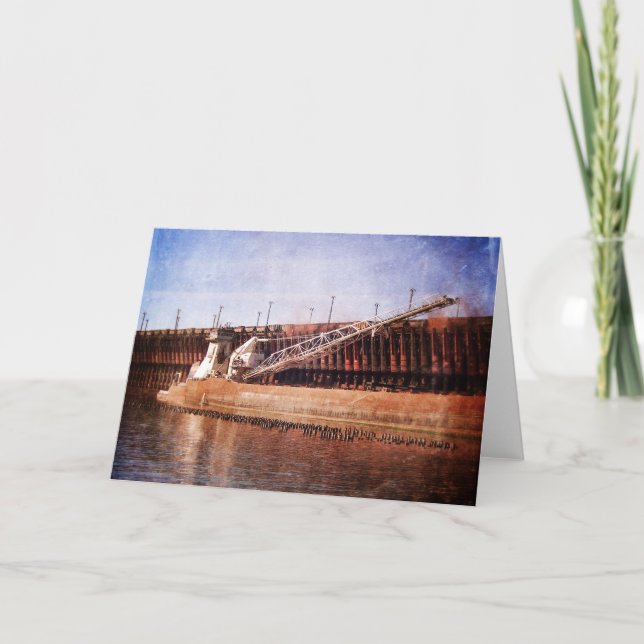 Vintage Great Lakes Freighter Card (Front)
